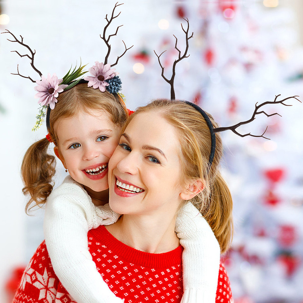 Reindeer Antlers Headband - 16 szt. Świąteczne opaski na głowę