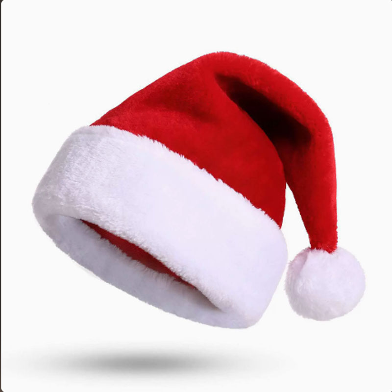 Santa Hat Plush - Czapka Świętego Mikołaja, długa pluszowa czerwona