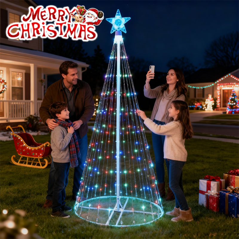 Star Tree Topper - Lampki LED w kształcie wodospadu zasilane