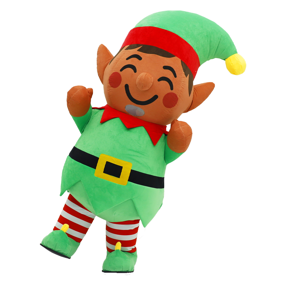 Elf Costume Christmas - Nadmuchiwany kostium elfa świątecznego, pluszowy maskotka,