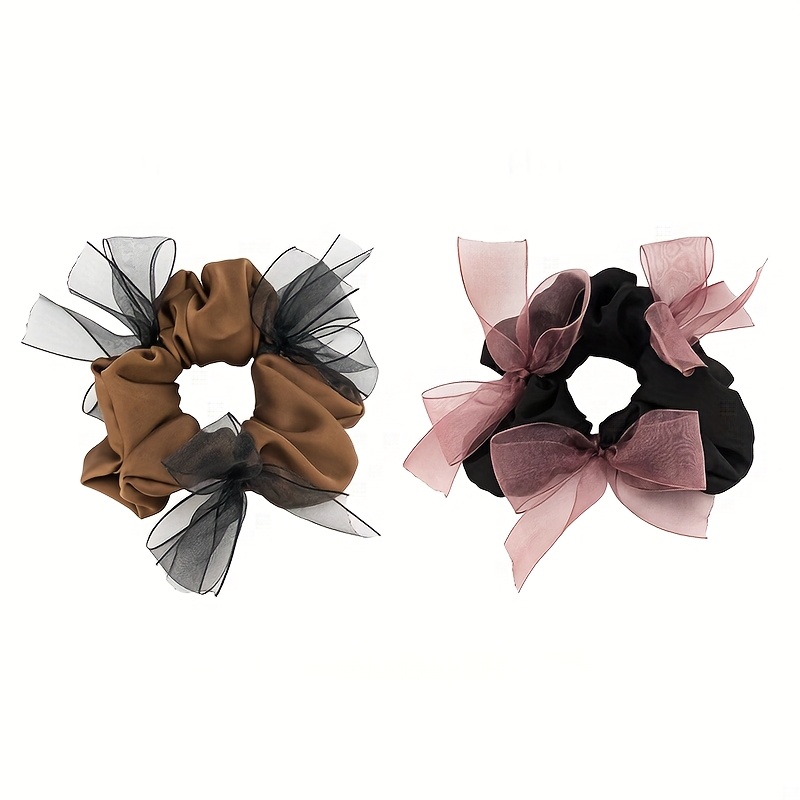 Ribbon Bow Gift - Organzowa opaska do włosów z satynową