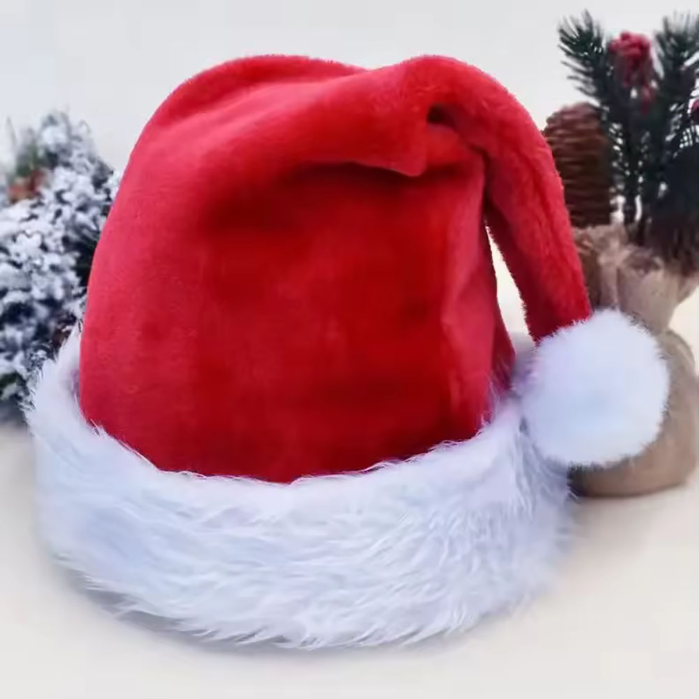 Santa Hat Plush - Nowy świąteczny kapelusz dla dorosłych i