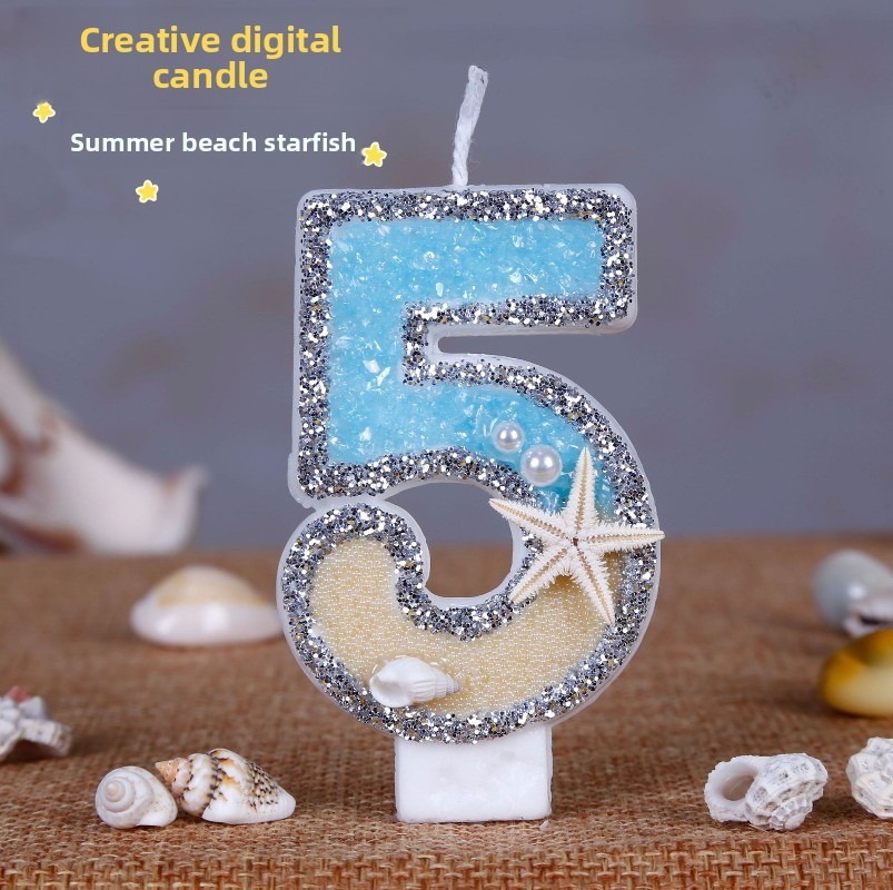 Holiday Candle Set - Świeczki urodzinowe w kształcie rozgwiazdy, cyfry