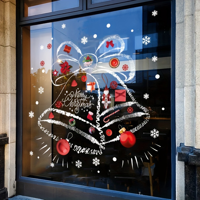 Snowflake Window Decal - Naklejki świąteczne płatki śniegu choinka Święty