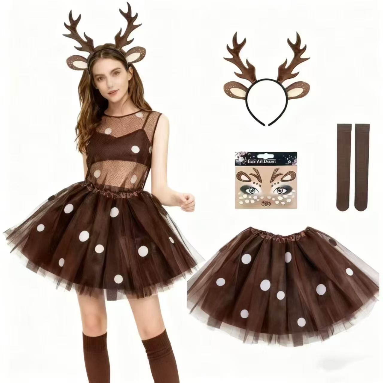 Reindeer Antlers Headband - Zestaw Kostiumu Renifera Opaska z Rogami