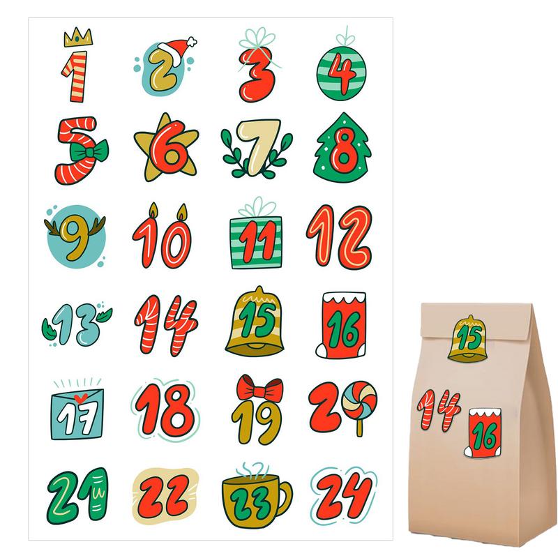 Advent Calendar Gift - Wesołych Świąt Naklejki Kalendarz Adwentowy Numer