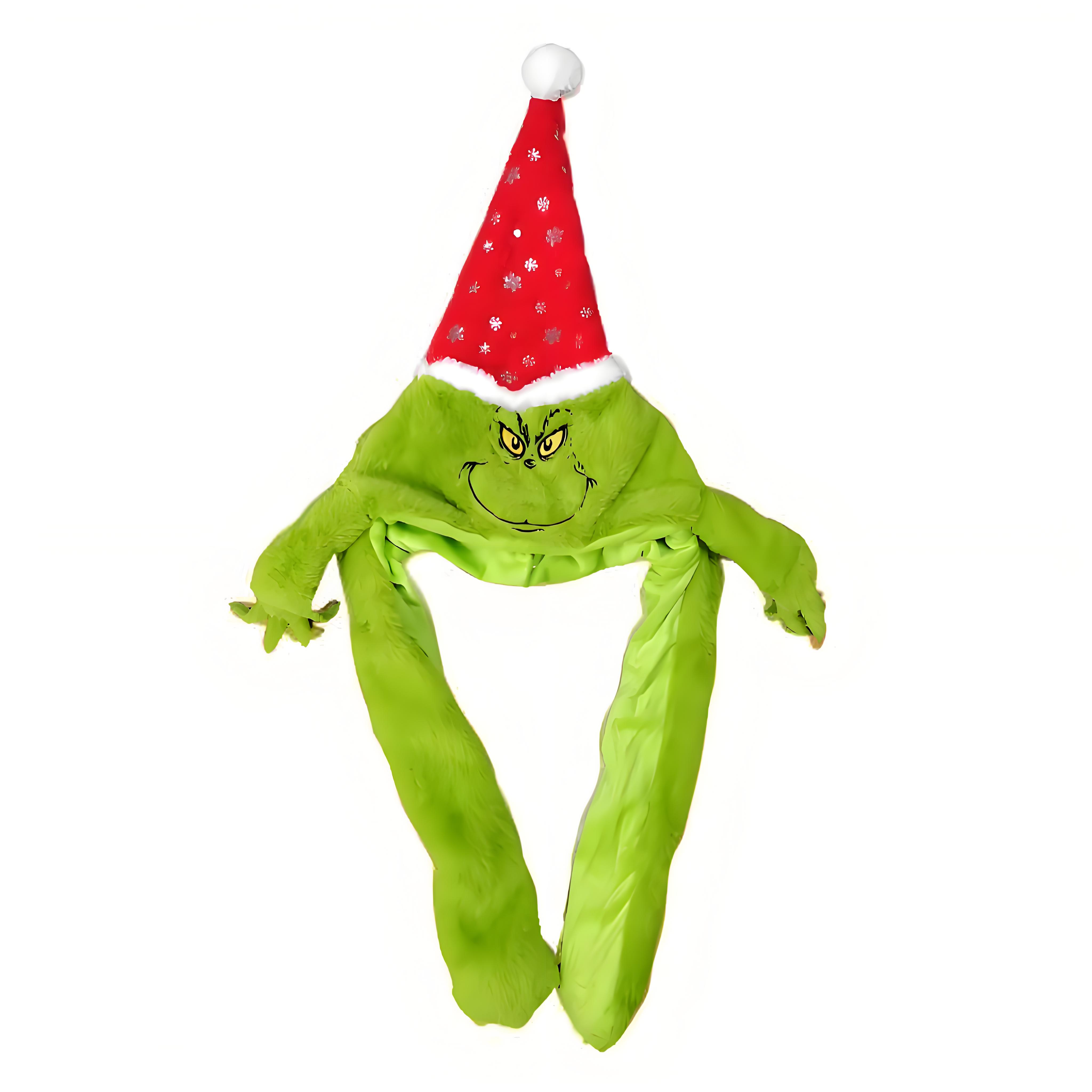 Santa Hat Plush - Pluszowa czapka Grincese, szalik, świąteczny zielony