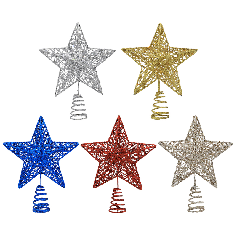 Star Tree Topper - 1szt Złoty / srebrny / czerwony
