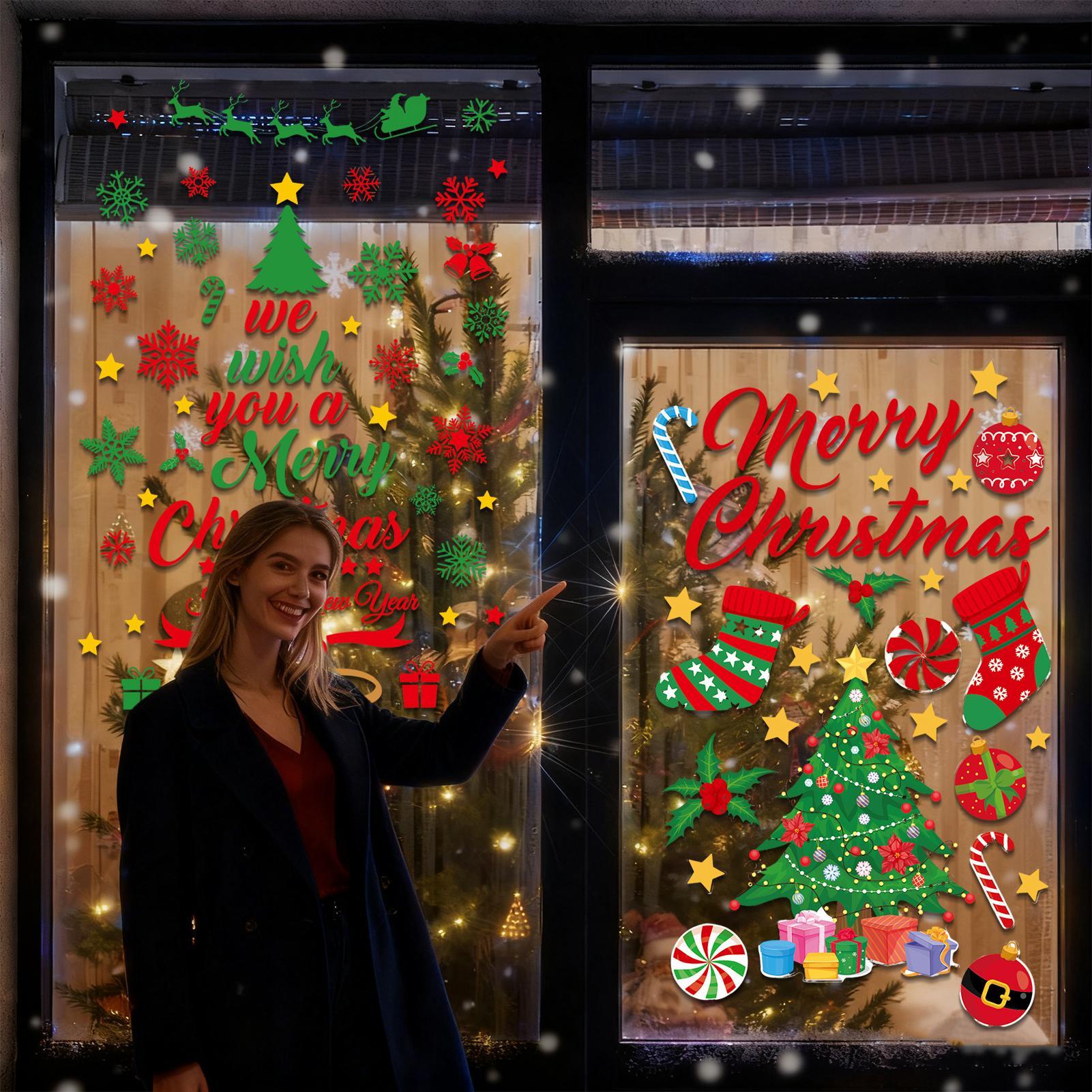 Snowflake Window Decal - 3 sztuki świątecznych naklejek na ścianę,