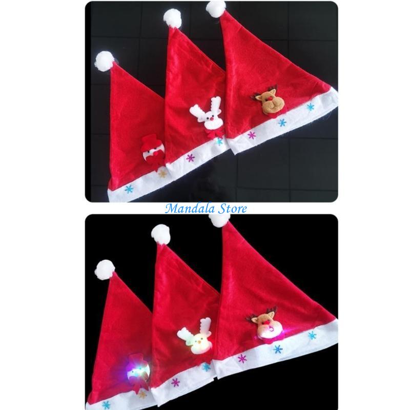 Santa Hat Plush - U2JC Świąteczna czapka dla dorosłych LED