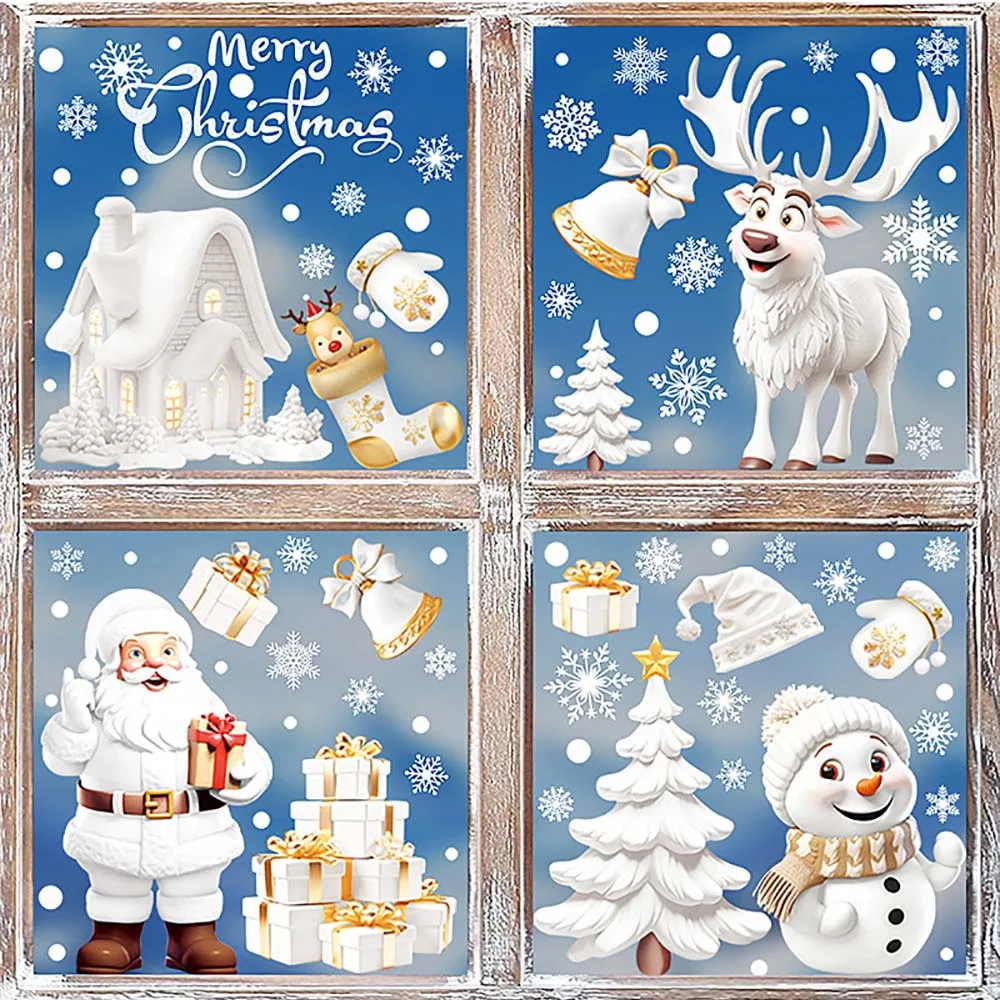 Snowflake Window Decal - 9 sztuk / zestaw Świąteczne naklejki
