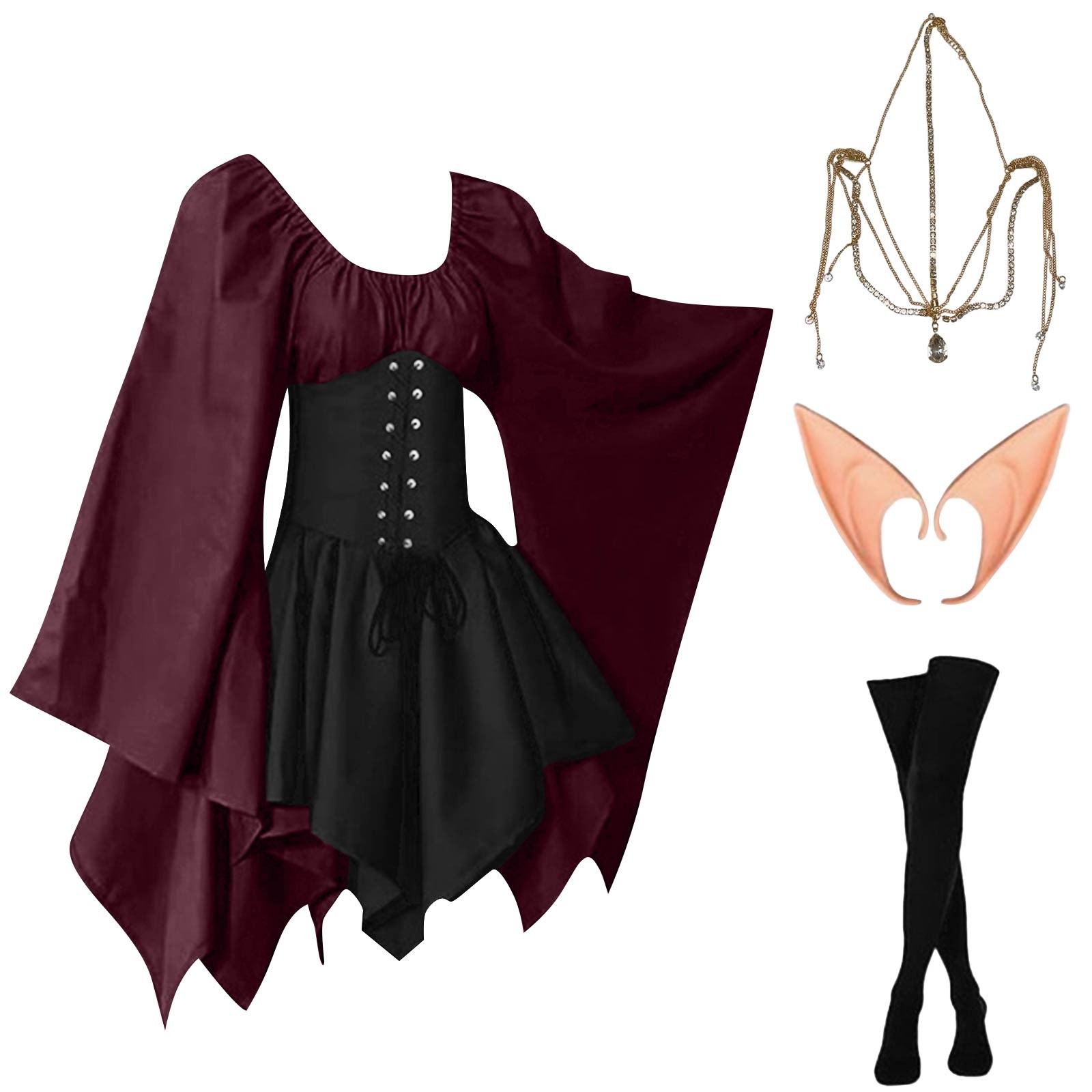 Kostium na Halloween Cosplay P – Elf Costume Christmas recenzja i cena