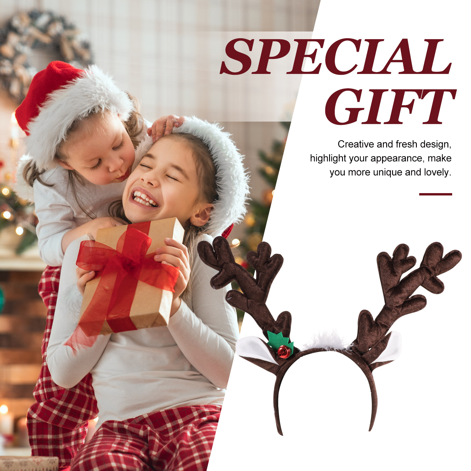 Opaska na głowę z rogami renif – Reindeer Antlers Headband recenzja i cena