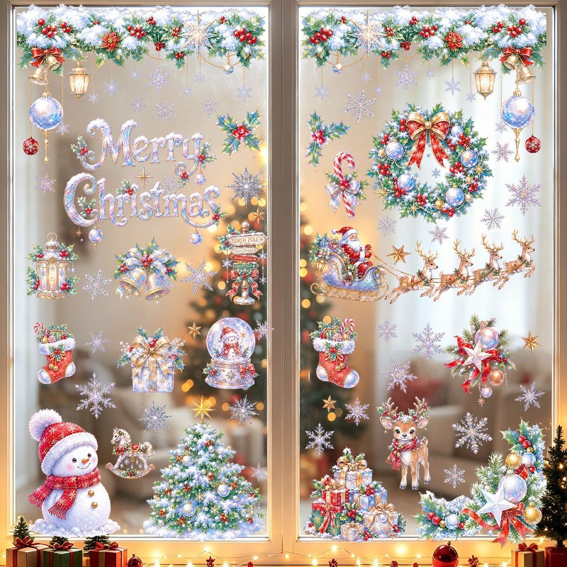 9 arkuszy świątecznych nakleje – Snowflake Window Decal recenzja i cena