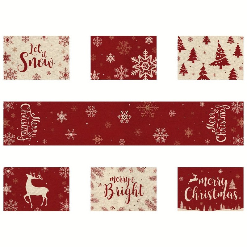 7-częściowy zestaw świątecznyc – Christmas Table Runner recenzja i cena