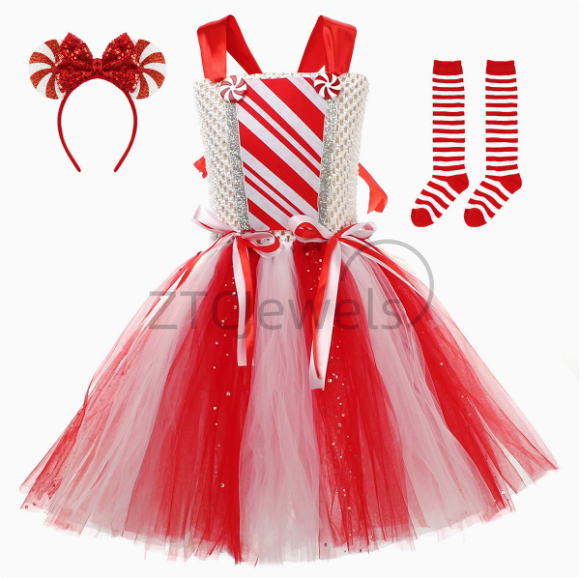 Sukienki tutu dla dziewczynek  – Elf Costume Christmas recenzja i cena