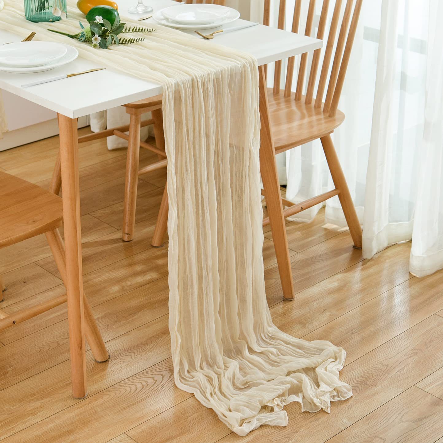 Obrus z gazy z zmarszczkami Pó – Christmas Table Runner recenzja i cena