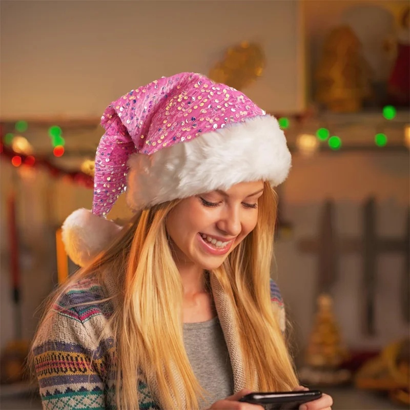 Dwuwarstwowy cekinowy kapelusz – Santa Hat Plush recenzja i cena